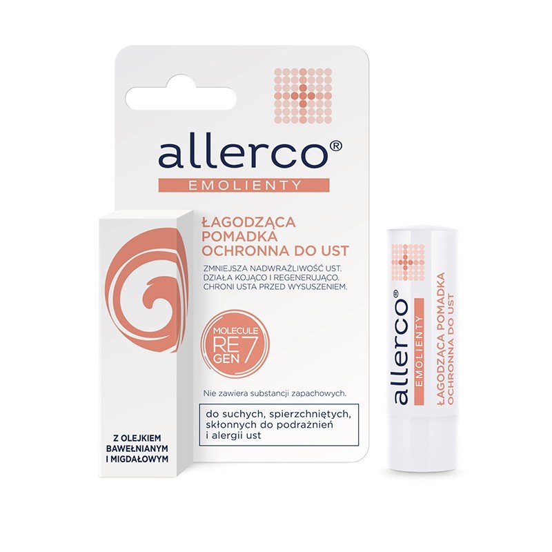 Allerco Allerco Emolienty Łagodząca Pomadka ochronna do ust 4.9g