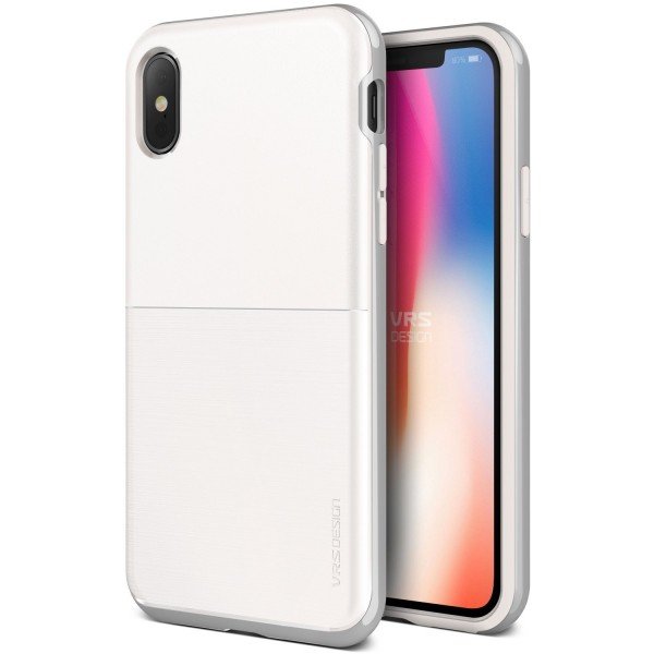 Zdjęcia - Etui VRS   Design High Pro Shield S do iPhone XS/X białe/srebrne 