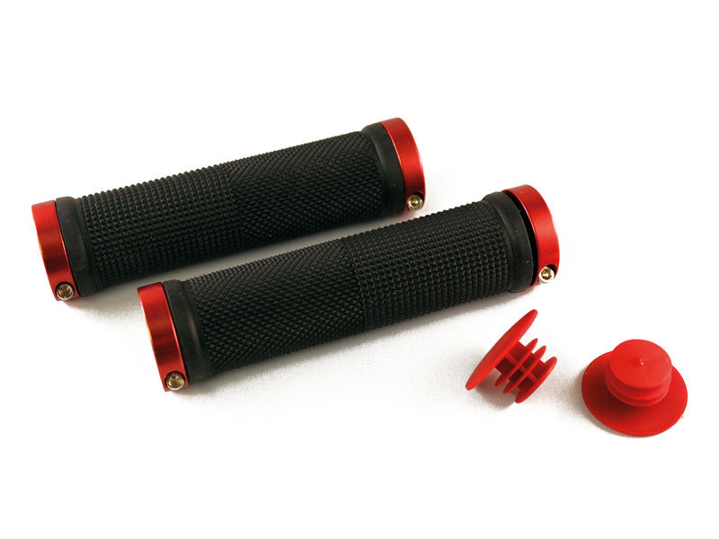 Clarks Rękojeść MTB o 2-krotnym Lock ring czarny czerwony CLO-201-BLACK-RED