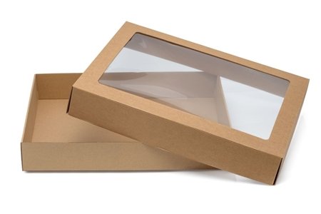 Pudełko karbowane z oknem 450x350x70mm wieczkowe