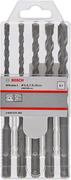 Wiertła BOSCH SDS Plus-1, 5-10 mm, 5 szt.