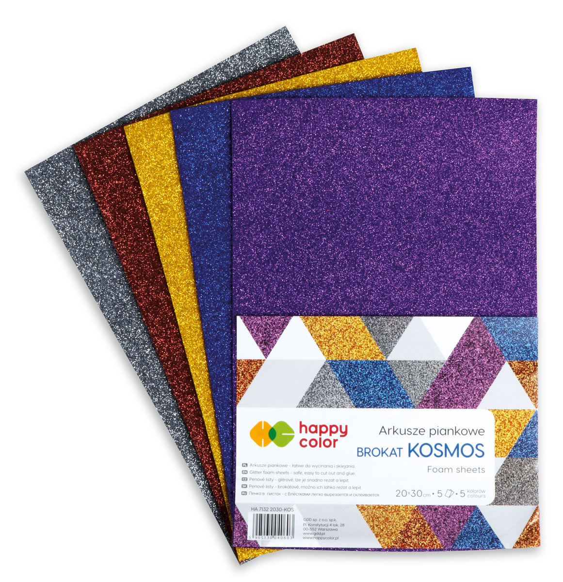 Happy Color Arkusze piankowe A4 5 kolorów Kosmos