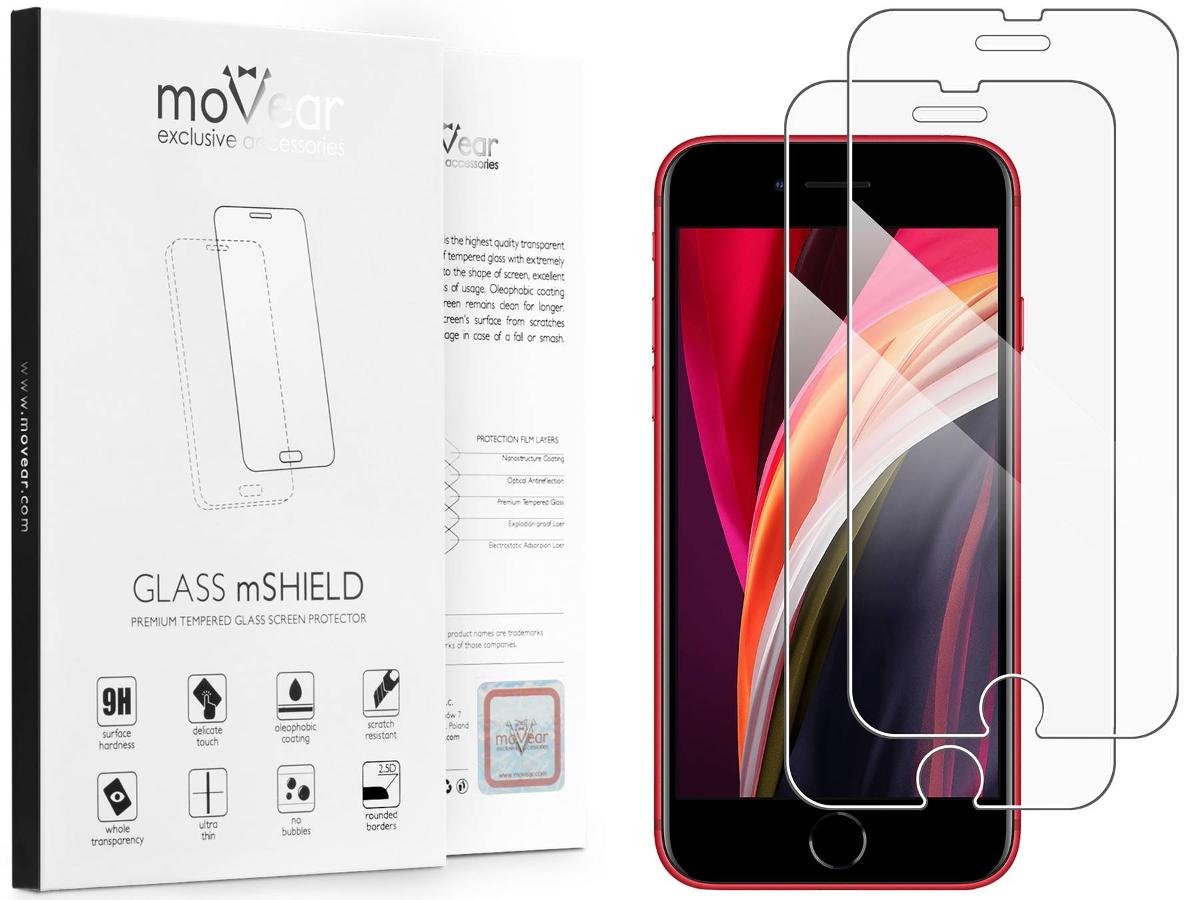 movear 2 szt. Szkło Hartowane 9H Apple iPhone 8 / 7 do Etui GLASS mSHIELD 2.5D A0I87GPM14A002