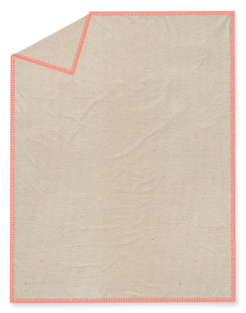 Today Narzuta na łóżko GYPSET bawełna 220 x 240 cm beżowa z łososiowym obszyciem 233072