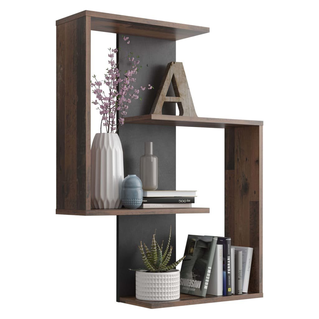 FMD Mobel FMD Półka ścienna, odwrócona, biel i dąb artisan 2009-001E