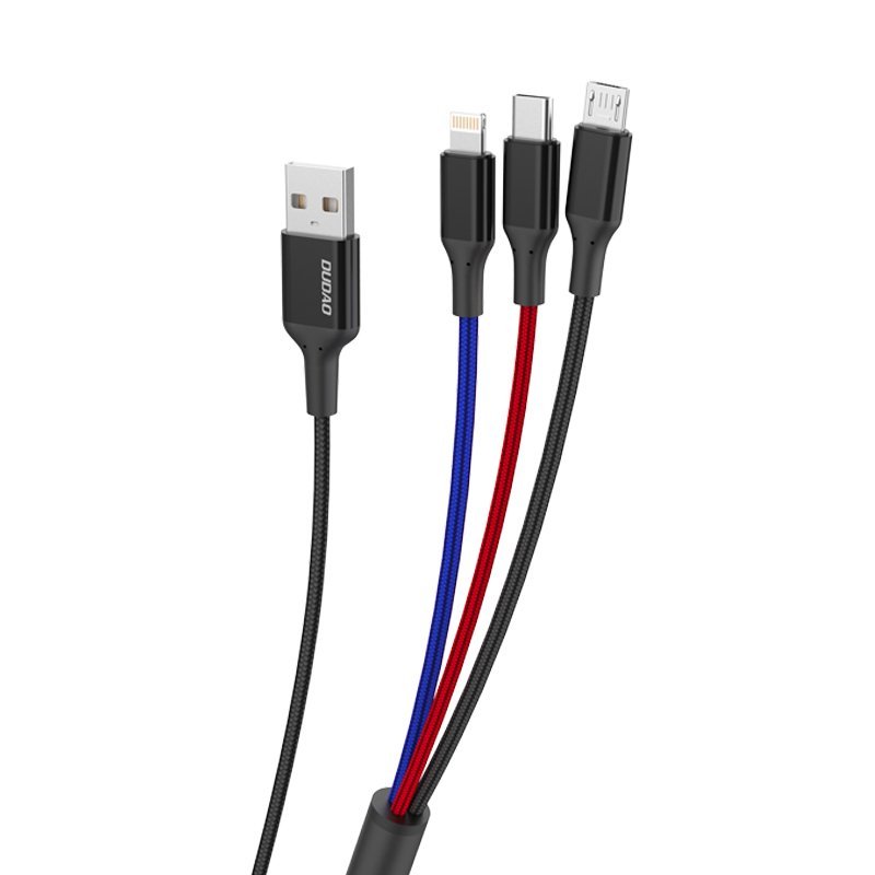 Dudao Dudao Kabel USB 3w1 5A 38cm L10pro Czarny dudao_20200608162918