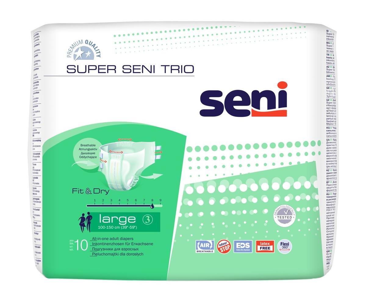 Seni Pieluchomajtki Super Trio (3) Large 10szt.