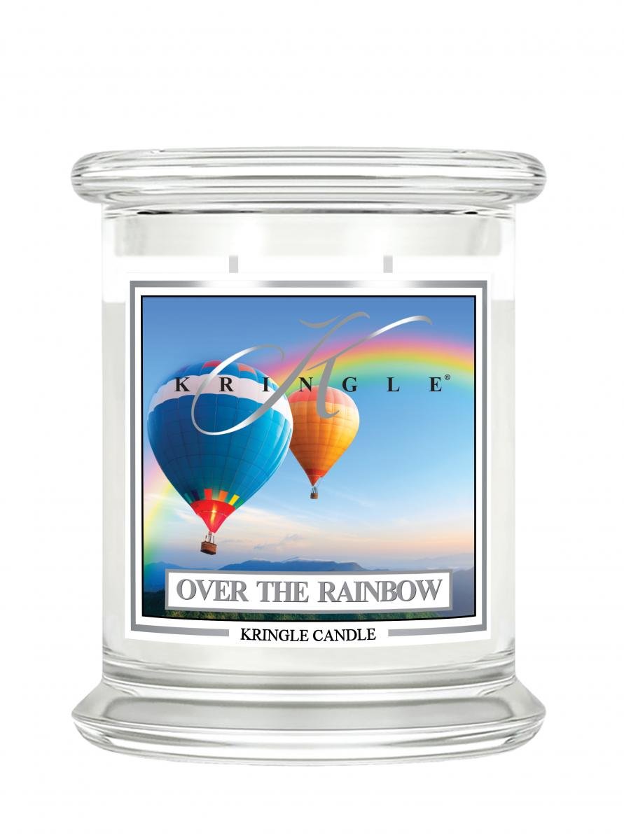 Kringle Candle Średnia świeca z dwoma knotami Over The Raibow 411 g