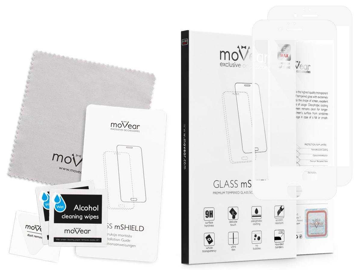 movear 2 szt. Szkło Hartowane 9H na Apple iPhone 6 / 6s do Etui GLASS mSHIELD 2.5D MAX Białe A0IP6GMM14AWH2