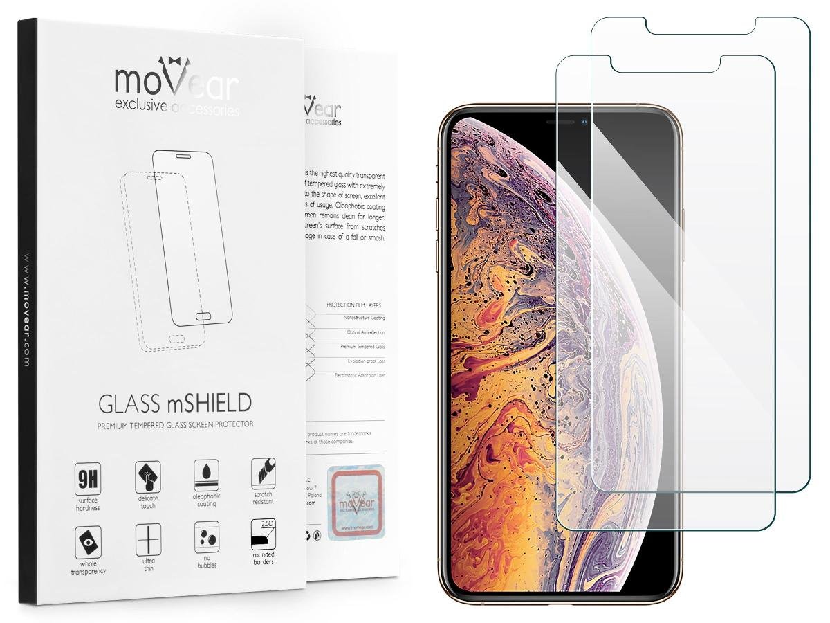 movear 2 szt. Szkło Hartowane 9H Apple iPhone Xs MAX do Etui GLASS mSHIELD 2.5D selfieEdition AIXSMGPM24A002