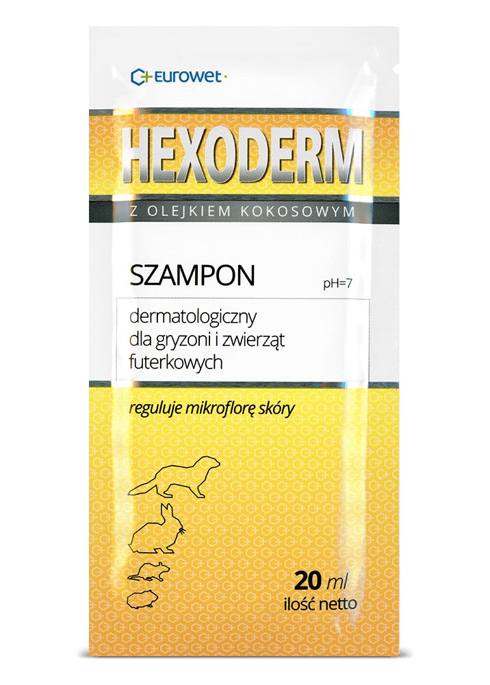 Eurowet Hexoderm - Szampon Dermatologiczny Dla Gryzoni Saszetka 20Ml - 1 Sztuka