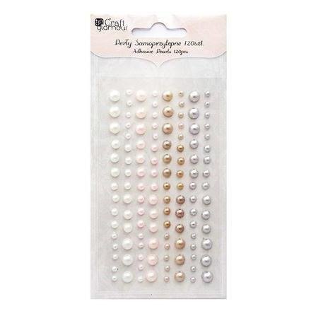 DP Craft Perły samoprzylepne 120 sztuk Mocca Cream