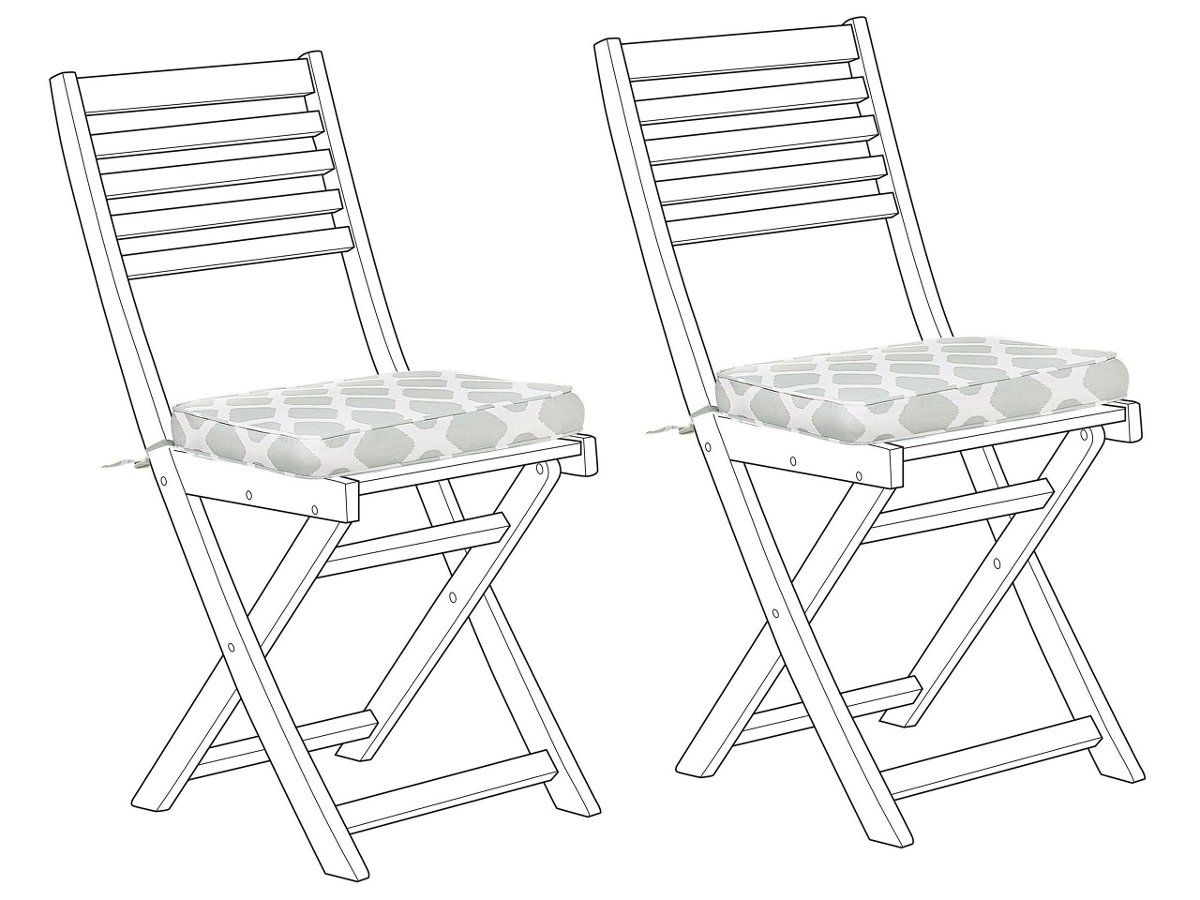 Beliani Zestaw 2 poduszek na krzesło ogrodowe miętowe FIJI