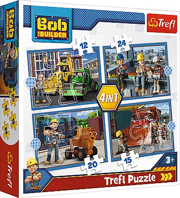 Bob Budowniczy, puzzle Pracowity dzień, 4w1