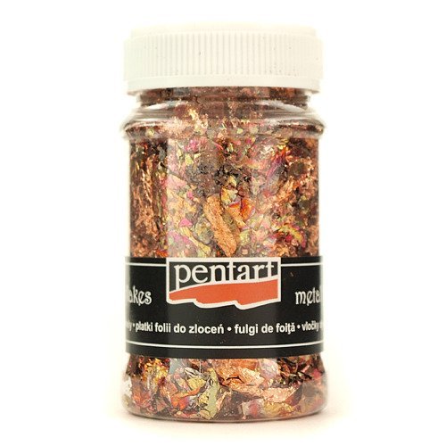 Folia do złoceń w płatkach 1g złoto-miedziano-czerwona