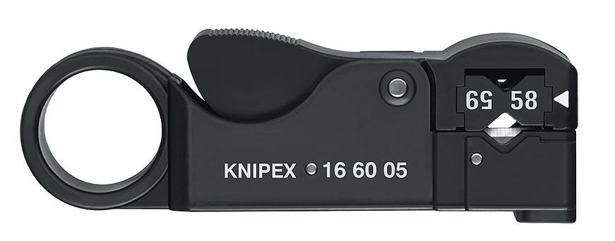 Knipex 16 60 05 SB Czarny narzędzie do zdejmowania izolacji, Rozbiórki / Abmantelungswerkzeug