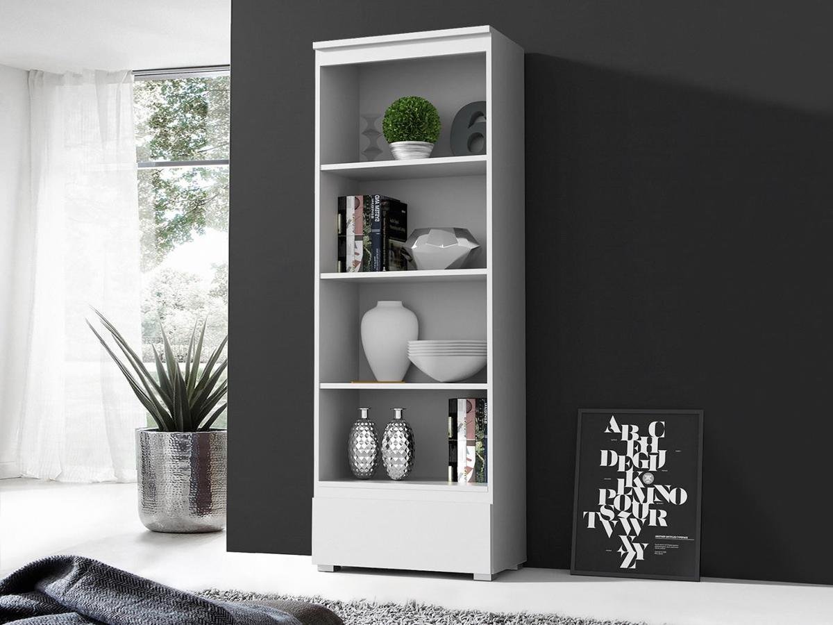 Regał MEBLOWA 1 Neo 01, 4 półki, biały, 183x65x37 cm