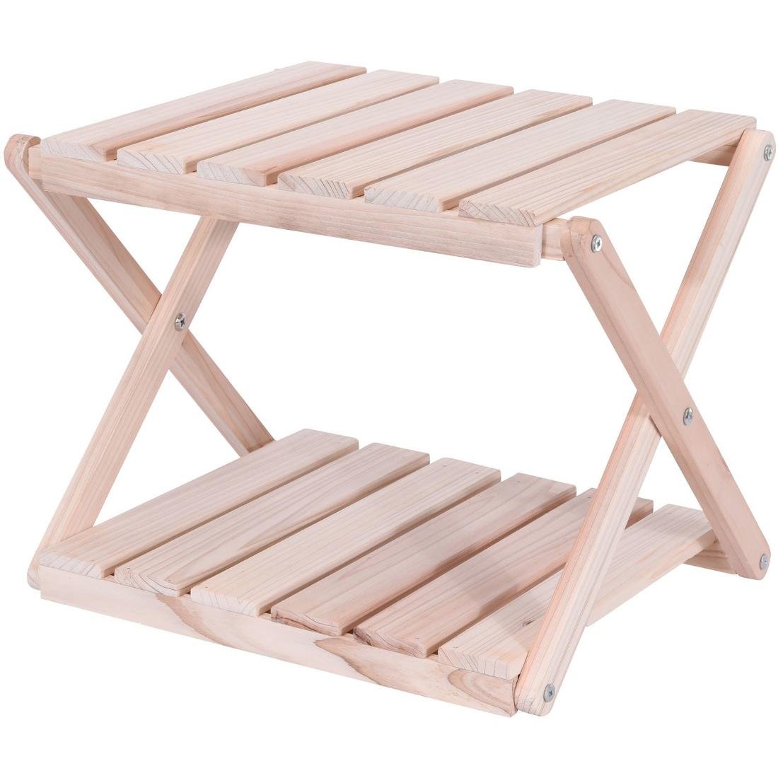 Home Styling Collection Taboret drewniany podwójny 38 x 31 x 32 cm stołek NB4350070