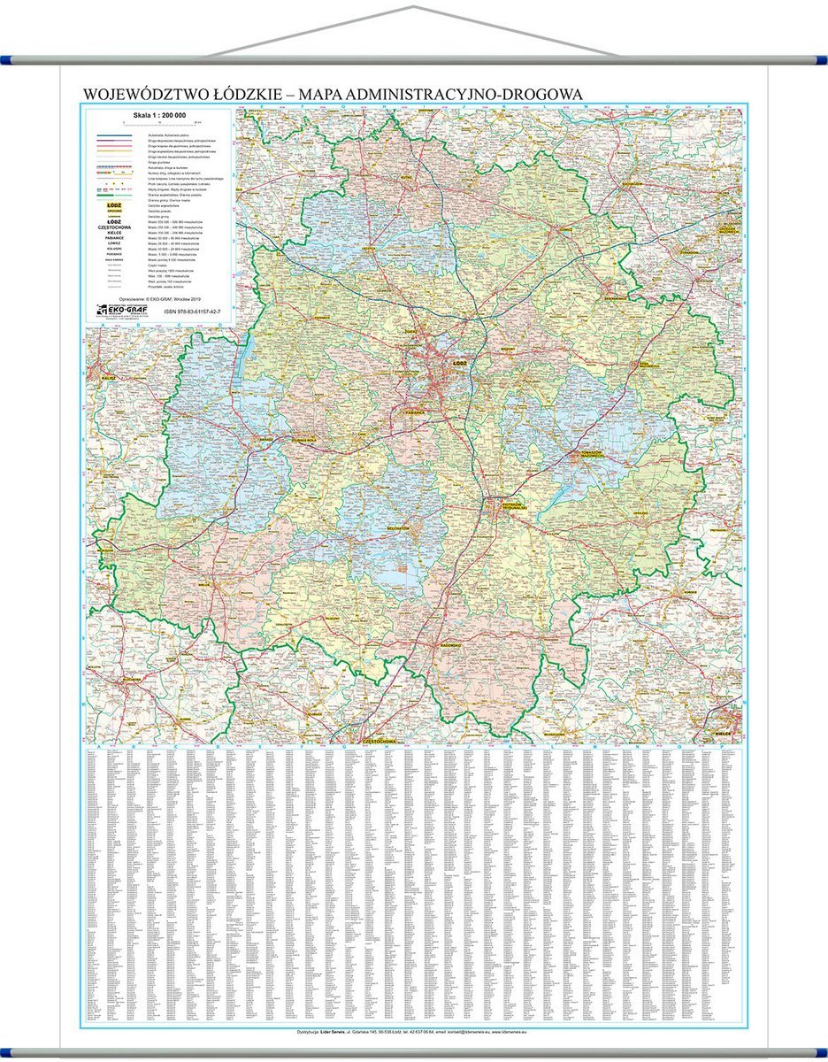EkoGraf, mapa ścienna Województwo łódzkie, 1:200 000