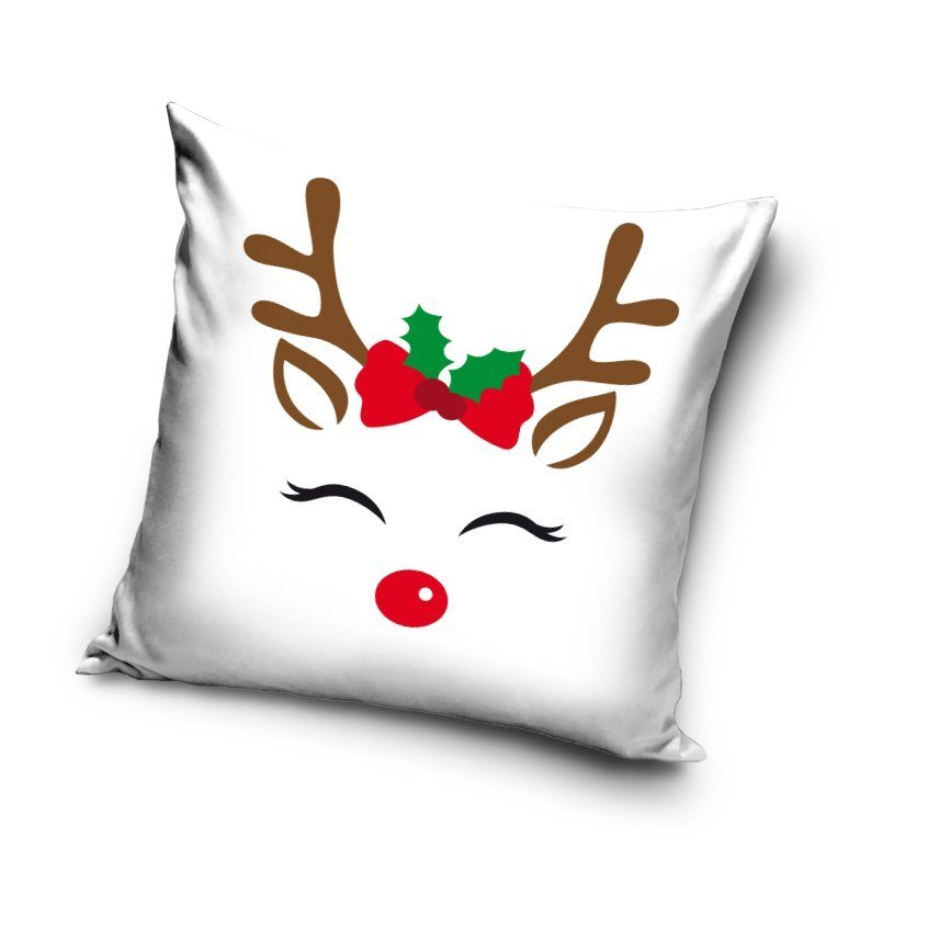 Carbotex Poszewka 40x40 świateczny wzór xmas191117 rudolf xmas191117