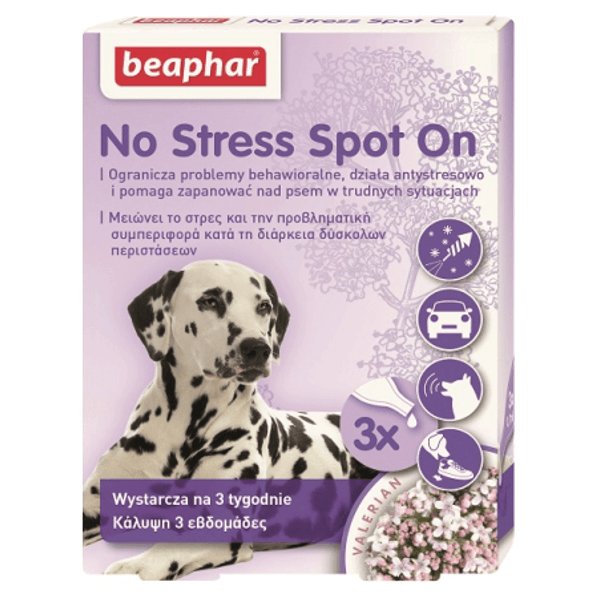 Beaphar No Stress Spot On Krople uspokajające dla psa 3x0.7ml