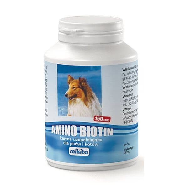 Mikita Amino biotin mieszanka witaminowo aminokwasowa dla psów i kotów 150tab