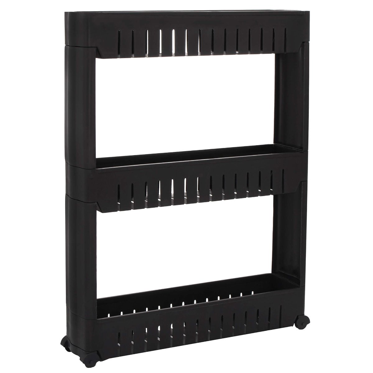 Springos Mobilny regał na kółkach szafka łazienkowa 3 półki czarny HA1016