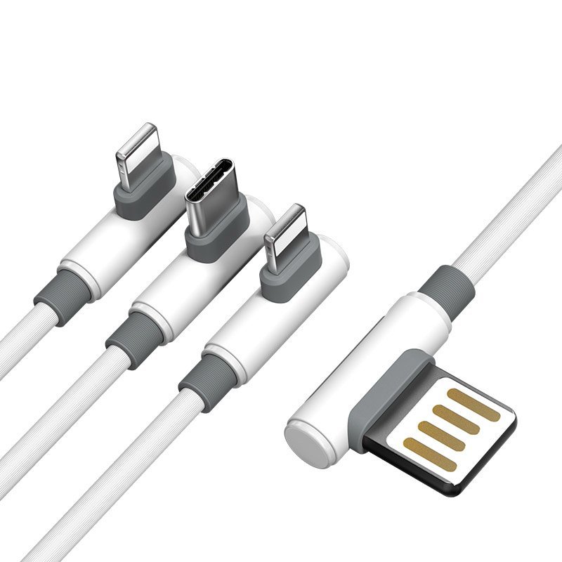 Proda Sparta kątowy kabel 3w1 Usb - 2x Lightning /