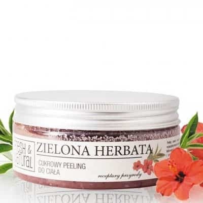 Fresh&Natural Cukrowy peeling do ciała zielona herbata 250g - Fresh&Natural 4046-0