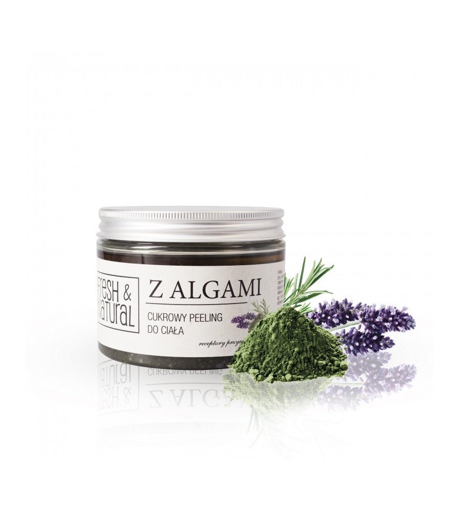 Fresh&Natural Cukrowy peeling do ciała z algami 550g - Fresh&Natural 4051-0