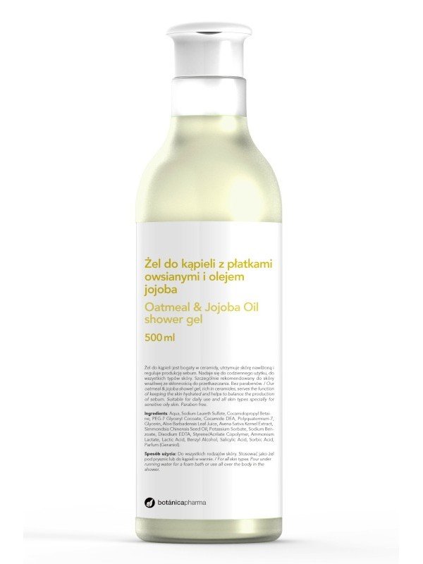 Botanicapharma Botanicapharma Oatmeal & Jajoba Oil Shower Gel żel do kąpieli z płatkami owsianymi i olejem jojoba 500ml