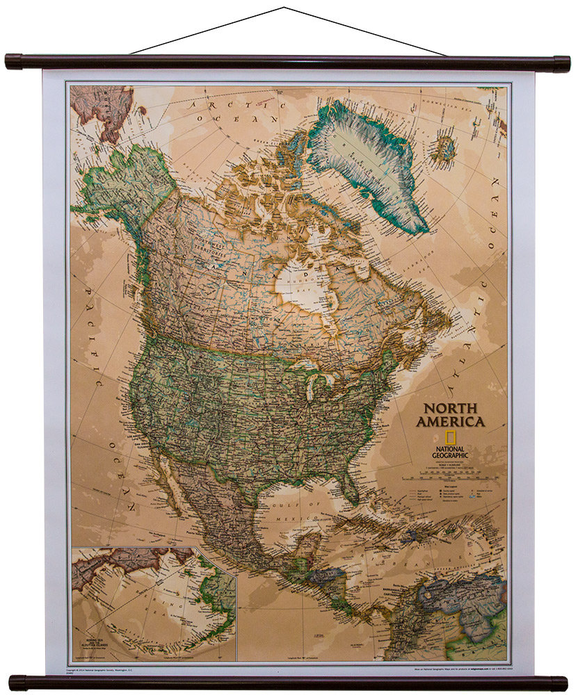 National Geographic, mapa ścienna polityczna Ameryka Północna Executive , 1:14 009 000