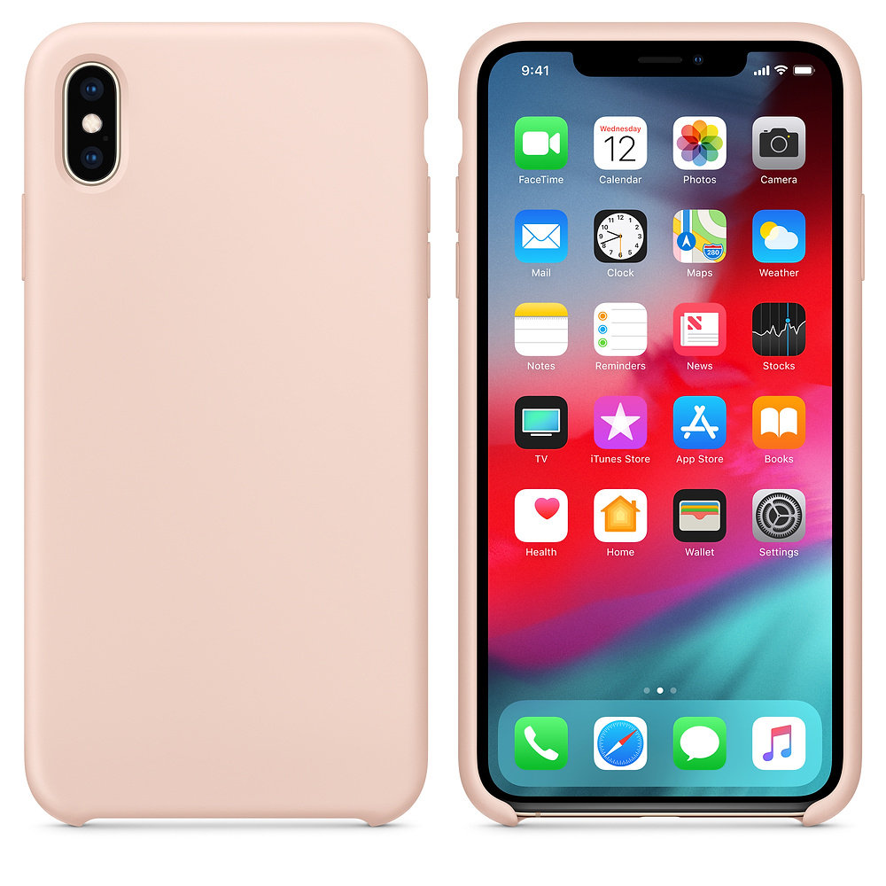 Hurtel Silicone Case elastyczne silikonowe etui pokrowiec iPhone XS Max różowy - Różowy