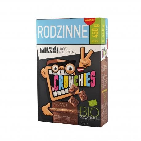 Milzu Płatki Crunchies żytnio-owsiane kakaowe BIO 450 g Milzu M00-54DD-35944