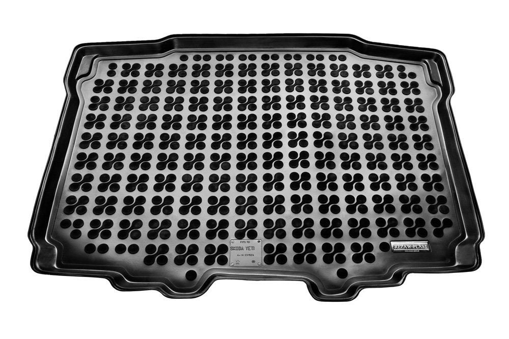 REZAW-PLAST Wykładzina bagażnika gumowa, czarna PLAST 231524, Skoda YETI wersja z zestawem naprawczym w bagażniku od 2009 PLAST 231524