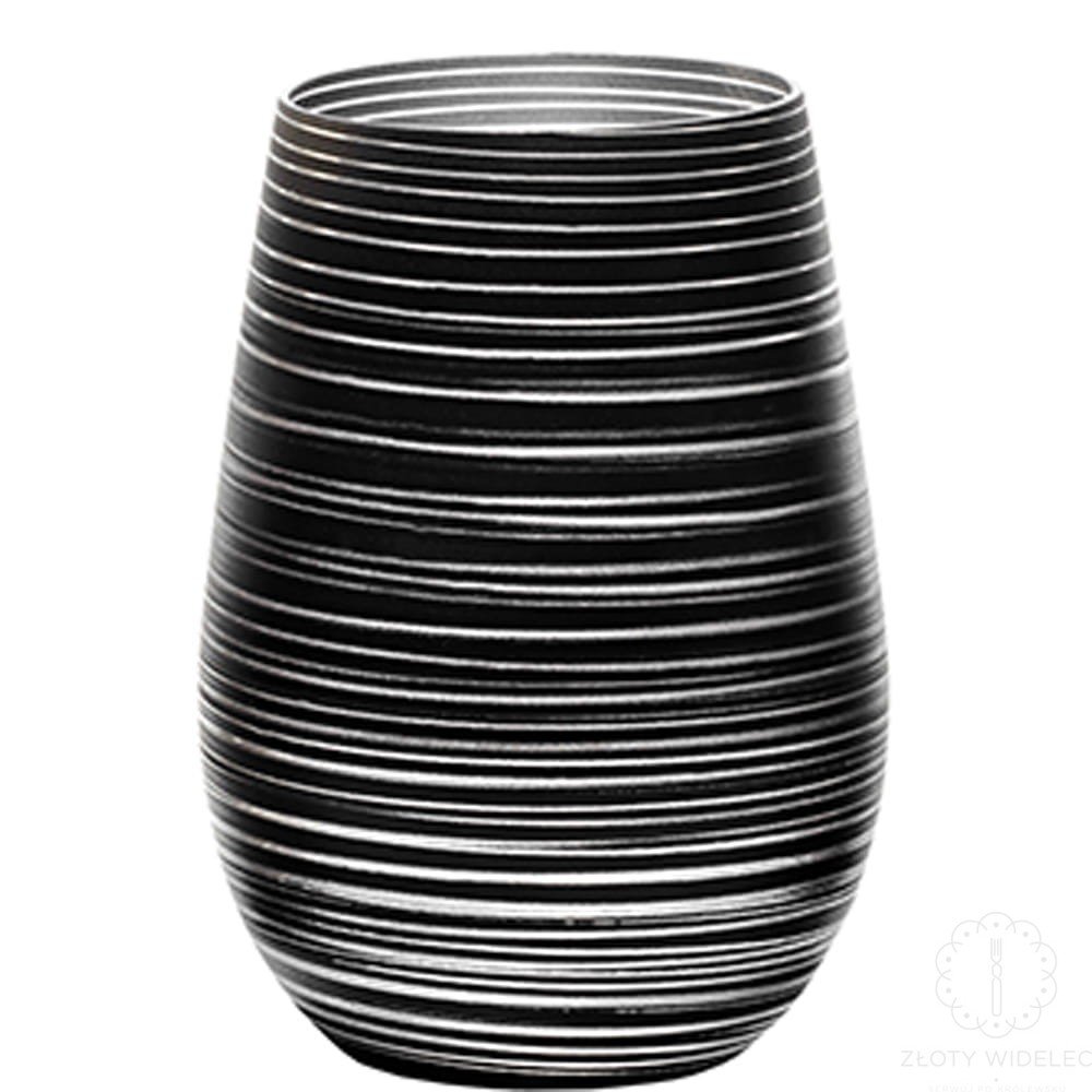 Stolzle Lausitz Twister Olympic szklanki czarne ze srebrnym 465 ml. 6 szt.