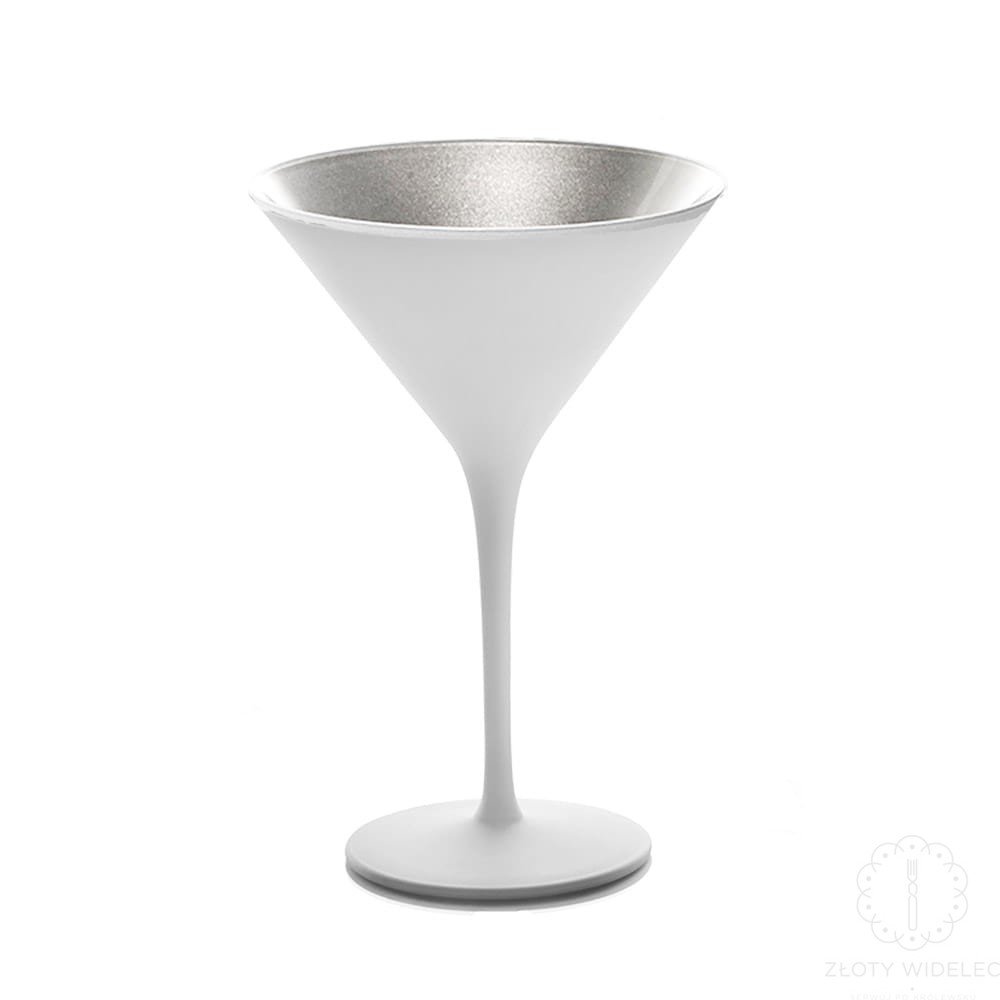 Stolzle Lausitz Olympic białe ze srebrnym kieliszki do koktajli, drinków 240 ml. 6 szt.