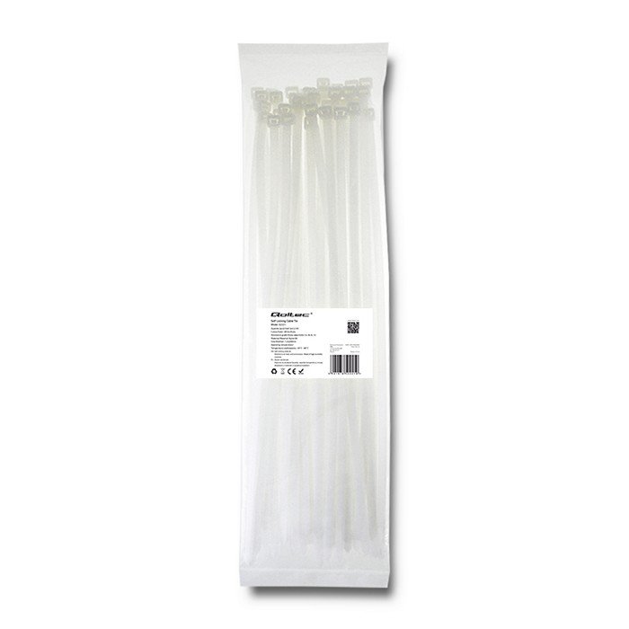 QOLTEC Opaski zaciskowe 7.2x400mm nylon UV 50szt. białe (52221)