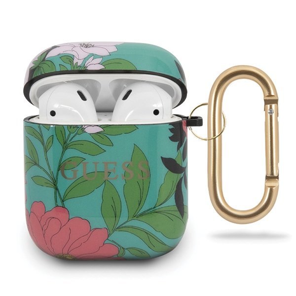 Фото - Чохол для навушників GUESS GUACA2TPUBKFL01 AirPods cover zielony/green N.1 Flower Collection 