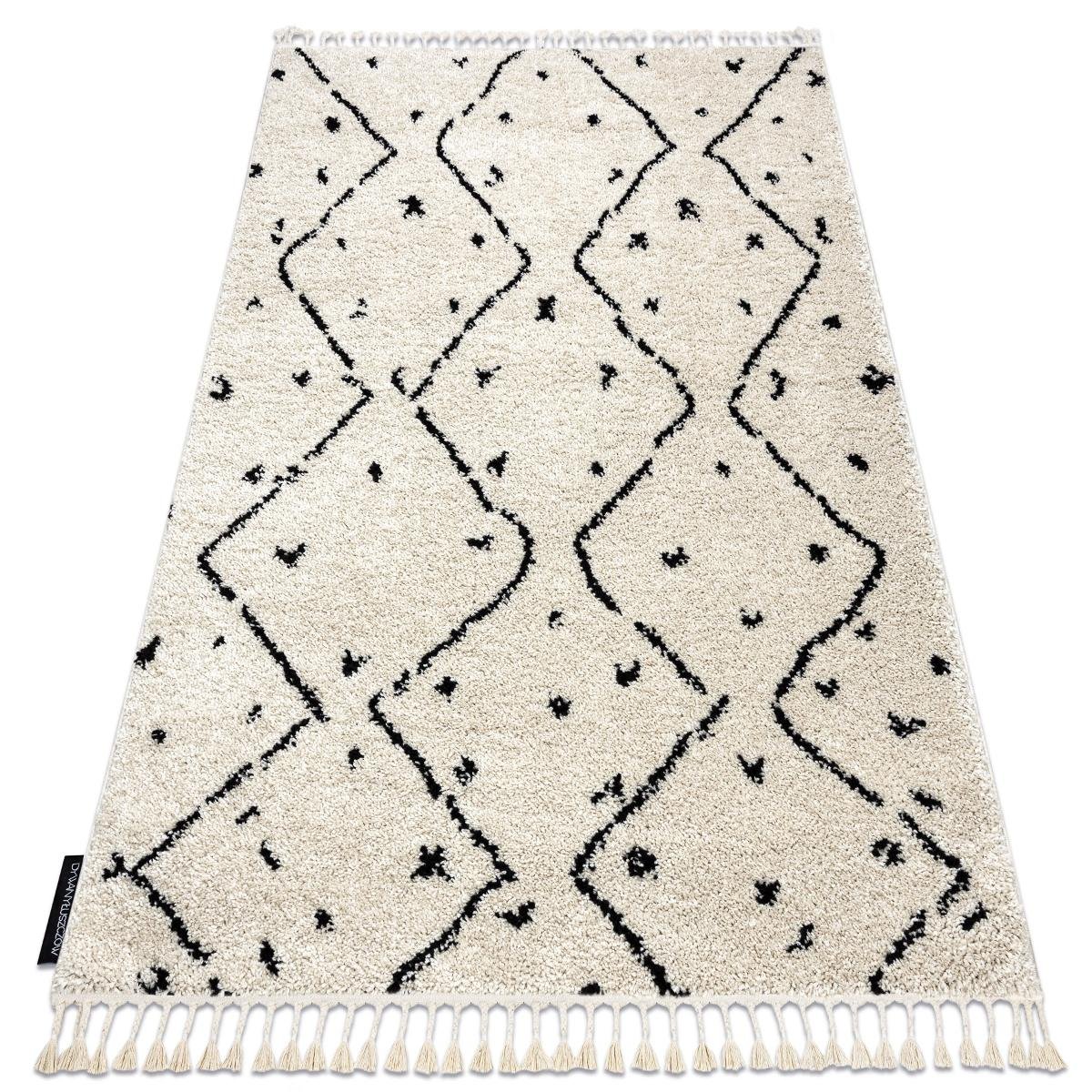 Dywan marokański kilim 140x190 Zygzak krem #GR3862