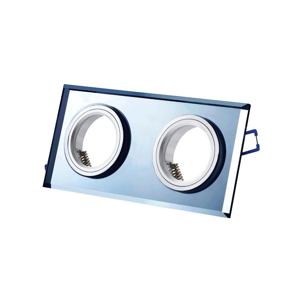 Eko-Light Oczko sufitowe szklane KWADRATOWE 2xGU10 Kolor CZARNY EKOS926