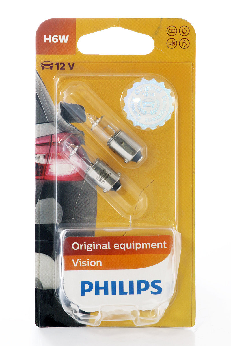 Żarówki PHILIPS H6W 12V 6W, 2 sztuki