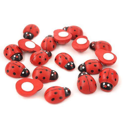 Drewniane biedronki mini z przylepcem 100 szt.