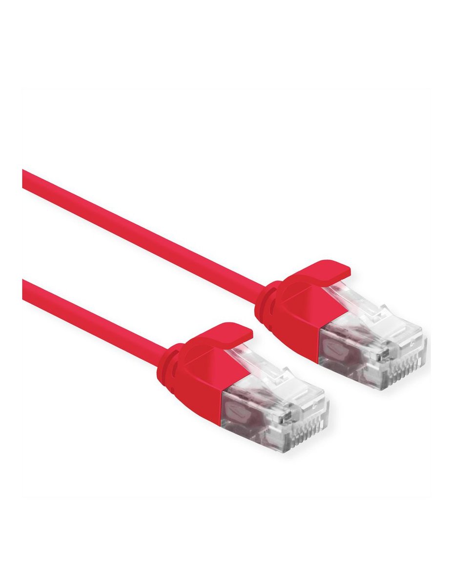Roline Patchcord data center UTP kat 6A klasa EA LSOH Slim czerwony 0,5 m