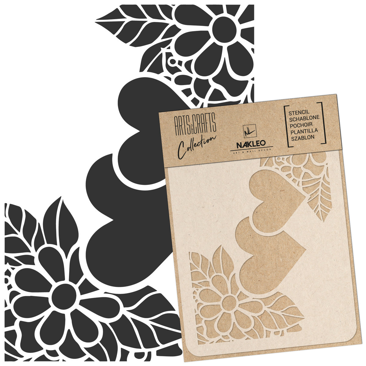 Nakleo szablon malarski wielokrotny // SERCA - A4 (21x30cm)