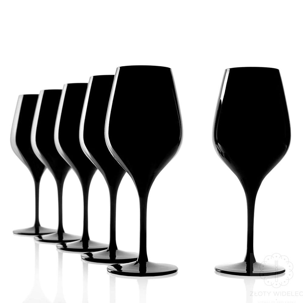 Stolzle Lausitz Exquisit czarne kieliszki do wina 350ml 6 szt
