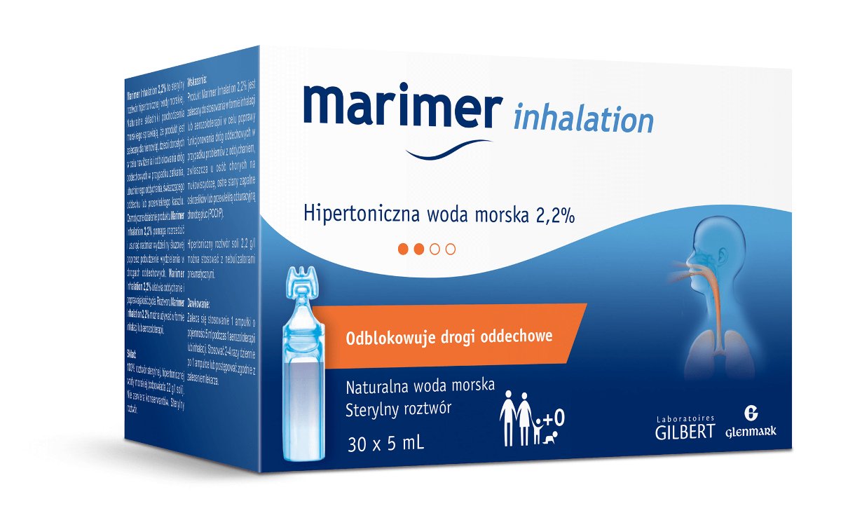 - brak - brak MARIMER INHALATION Hipertoniczna woda morska sól do inhalacji 2.2% x 5ml 5 amp