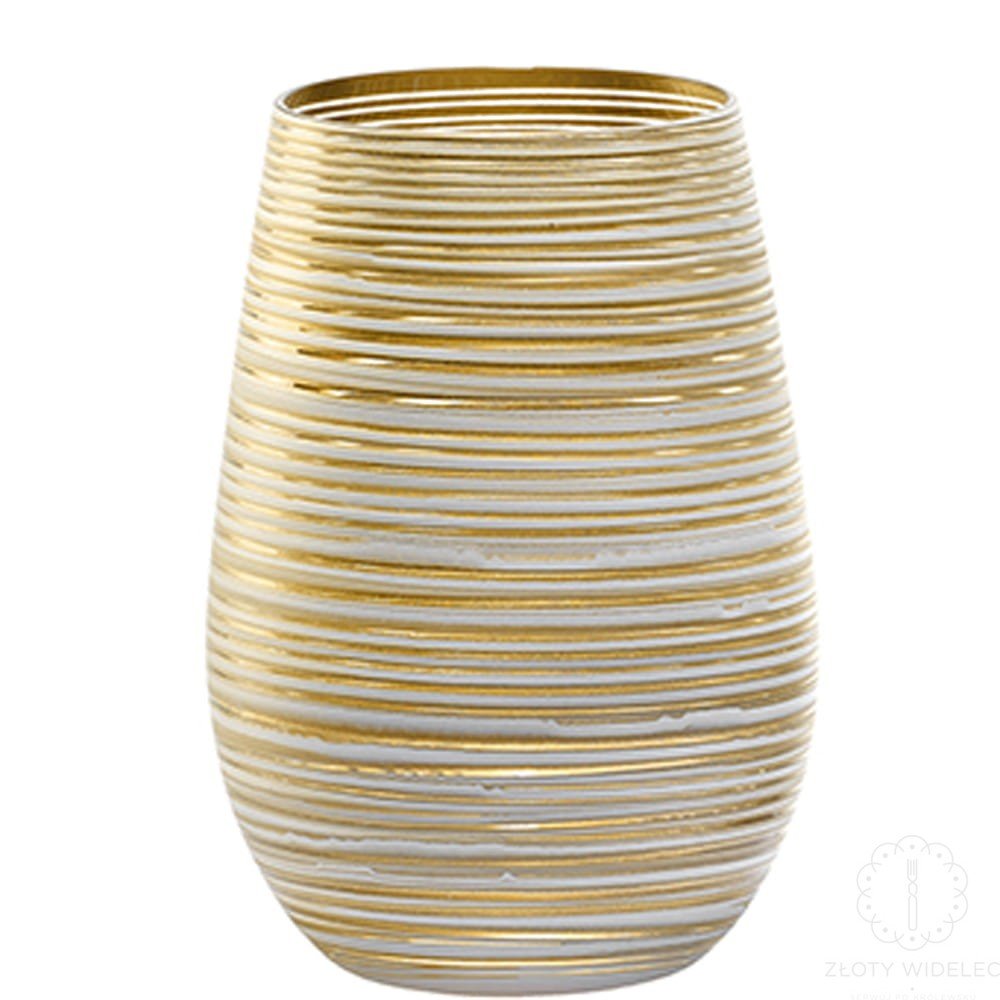 Stolzle Lausitz Twister Olympic szklanki białe ze złotym 465 ml. 6 szt.
