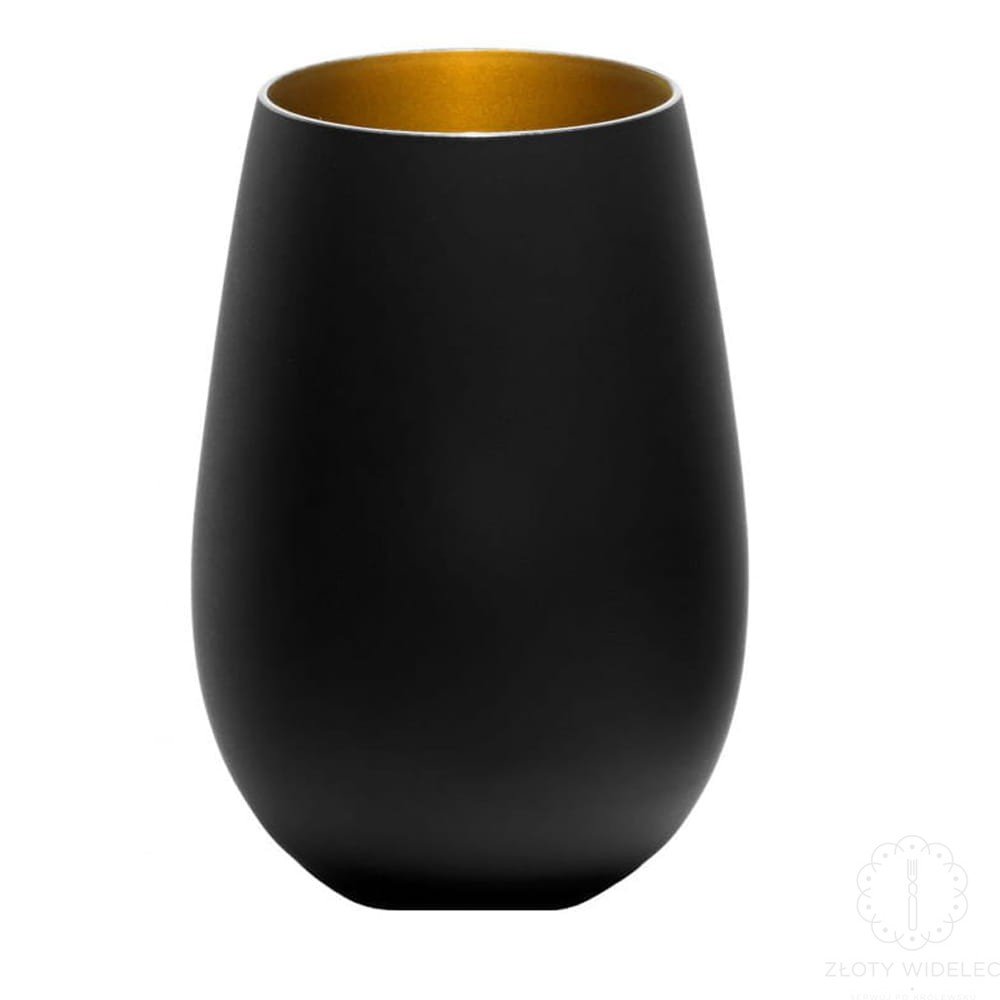 Stolzle Lausitz Olympic czarne ze złotym szklanki do drinków, wody, napojów, 465 ml. 6 szt.