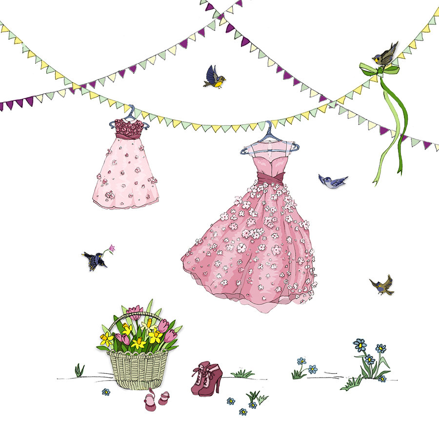 Karnet Swarovski kwadrat Wiszące sukienki Clear Creations